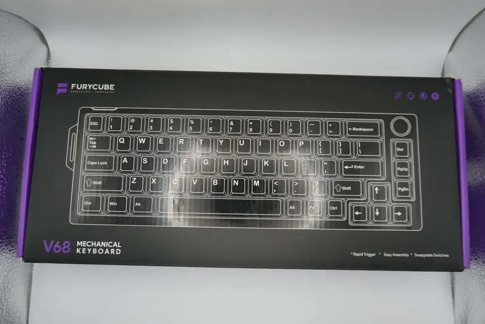 Furycube V68 Mechanical Keyboard - Foggy White
